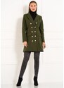 CIUSA SEMPLICE Dámsky kabát so zlatými gombíkmi tmavo zelená