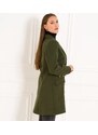 CIUSA SEMPLICE Dámsky kabát so zlatými gombíkmi tmavo zelená