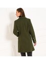 CIUSA SEMPLICE Dámsky kabát so zlatými gombíkmi tmavo zelená