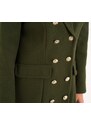 CIUSA SEMPLICE Dámsky kabát so zlatými gombíkmi tmavo zelená