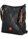 Urban Style Štýlová dámska koženková crossbody kabelka Barcia, čierno/hnedá