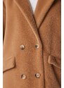 Happiness İstanbul Women's Biscuit Rabbit Hair Look Oversize Coat