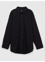 GAP Oversize košeľová bunda Vintage Čierna