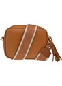 Camel kožená talianska crossbody kabelka Bala Camel s prídavným pruhom IV NovaKabelka.sk