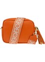 Oranžová kožená talianska crossbody kabelka Bala Arancione s prídavným pruhom II NovaKabelka.sk