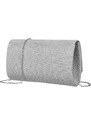Rovicky strieborná listová kabelka s trblietavou textúrou a odnímateľnou retiazkou R-XS013