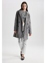DEFACTO Windproof Long Cashmere Coat Oversize Wide Cut Double Breasted Collar Button