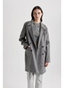 DEFACTO Windproof Long Cashmere Coat Oversize Wide Cut Double Breasted Collar Button