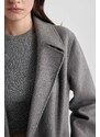 DEFACTO Windproof Long Cashmere Coat Oversize Wide Cut Double Breasted Collar Button