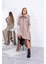 Béžové zateplené šaty s dlhšími bokmi 21756 - Kesi