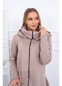 Béžové zateplené šaty s dlhšími bokmi 21756 - Kesi