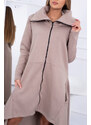 Béžové zateplené šaty s dlhšími bokmi 21756 - Kesi