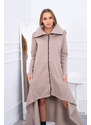 Béžové zateplené šaty s dlhšími bokmi 21756 - Kesi