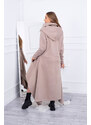 Béžové zateplené šaty s dlhšími bokmi 21756 - Kesi