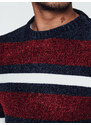 BASIC Vínový pánsky pruhovaný sveter WX2264