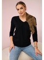 Kesi Black blouse with V-neck