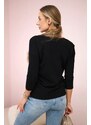 Kesi Black blouse with V-neck