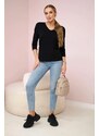Kesi Black blouse with V-neck
