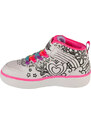 Biele dievčenské členkové tenisky Skechers Sport Court 92 - Color Me Kicks 302213L-WMLT