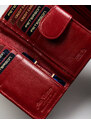 Peterson Červená hladká dámska kožená peňaženka Y163 [DH] PTN RD-21-GCL-Y