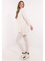 MladaModa Tepláková súprava s mikinou s rozparkami model 85805 svetlá béžová