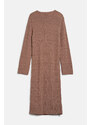 ŠATY GANT TEXTURED KNIT DRESS ROASTED WALNUT