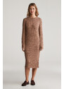 ŠATY GANT TEXTURED KNIT DRESS ROASTED WALNUT