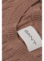 ŠATY GANT TEXTURED KNIT DRESS ROASTED WALNUT