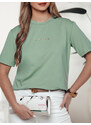 Dámske svetlotyrkysové basic tričko s nápisom WOMAN RY2553