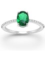 Strieborný prsteň Jasma ZELENÝ