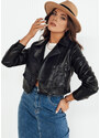 BASIC Čierna koženková crop bunda MOLTION TY4158