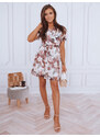 BASIC Biele šaty s motívom kvetín a listov EY1769