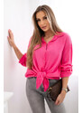 K-Fashion Bavlnená mušelínová košeľa Fuksja