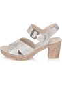 Dámske sandále RIEKER 66853-90 strieborná S4