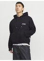 JACK & JONES Mikina 'JCOUnion' čierna / biela
