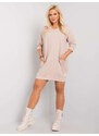 RELEVANCE Béžové mini šaty s vreckami Karissa RV-SK-6847.59P-beige