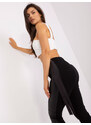 BASIC Čierne nohavice so postranným pruhom a strapcami EM-DR-HS-21-560.20-black