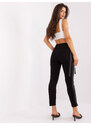 BASIC Čierne nohavice so postranným pruhom a strapcami EM-DR-HS-21-560.20-black