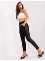 BASIC Čierne nohavice so postranným pruhom a strapcami EM-DR-HS-21-560.20-black