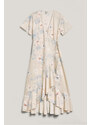 ŠATY GANT FLORAL PRINT WRAP SS FRILL DRESS PUTTY