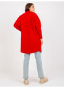 BASIC Červený teddy coat Eveline s vreckami -MBM-PL-1521.97P-red