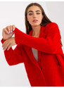 BASIC Červený teddy coat Eveline s vreckami -MBM-PL-1521.97P-red