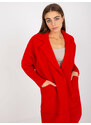 BASIC Červený teddy coat Eveline s vreckami -MBM-PL-1521.97P-red