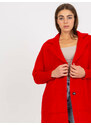 BASIC Červený teddy coat Eveline s vreckami -MBM-PL-1521.97P-red