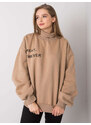 BASIC Béžová dámska mikina s rolákom -em-BL-649.23X-dark beige