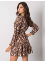 BASIC Hnedo-čierne kvetinové šaty s gombíkmi -TW-SK-BI-25624.20P-black