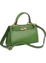 Zelená kožená talianska kabelka Anita Verde s prídavným pruhom III NovaKabelka.sk