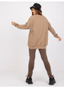BASIC Béžová dámska oversize mikina bez kapucne EM-BL-U623.63P-beige