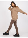 BASIC Béžová dámska oversize mikina bez kapucne EM-BL-U623.63P-beige