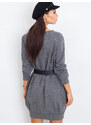 BASIC Tmavosivé voľné šaty s vreckami RV-TU-5184.93P-dark gray